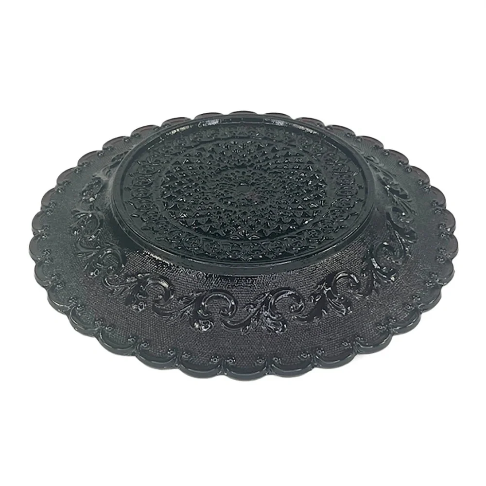 Vintage Purple Pressed Glass Cocktail Plates - 4